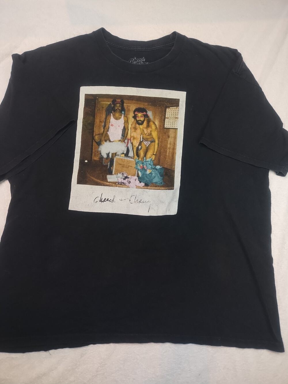 Cheech & Chong T Shirt Mens 2XL Black Graphic Tee Next Movie Polaroid Tutu Photo